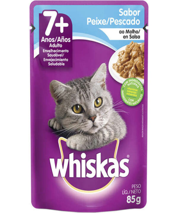 WHISKAS SACHE SENIOR PEIXE AO MOLHO ADULTO 85 GR