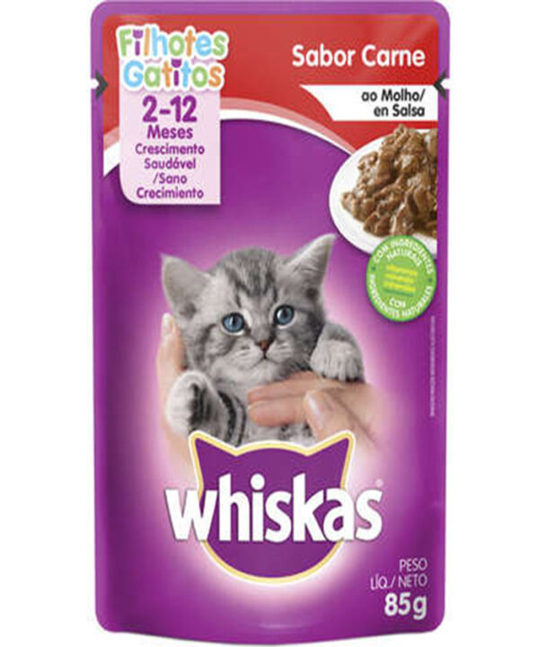 WHISKAS SACHE FILHOTE CARNE AO MOLHO 85 GR