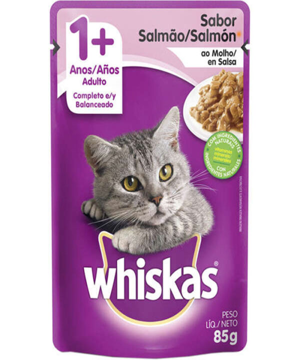 WHISKAS SACHE SALMÃO AO MOLHO 85 GR