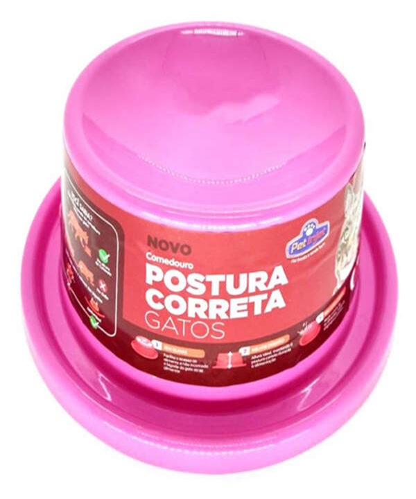 COMEDOURO POSTURA CORRETA ROSA