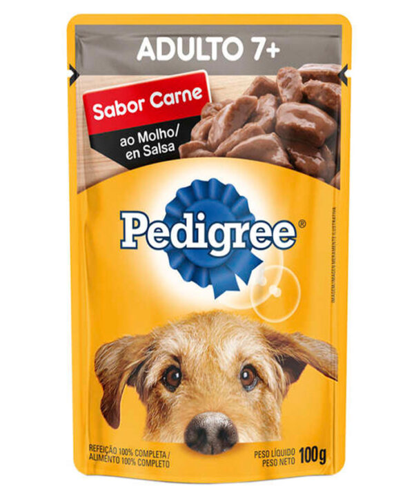 PEDIGREE SACHE ADULTO CARNE AO MOLHO +7 ANOS 100 GR