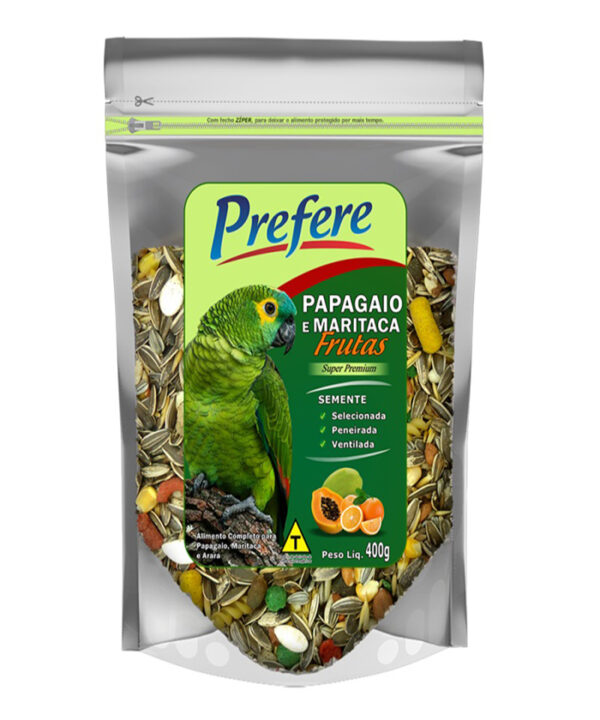 PREFERE ALIMENTO PAPAGAIO COM FRUTAS 400 GR