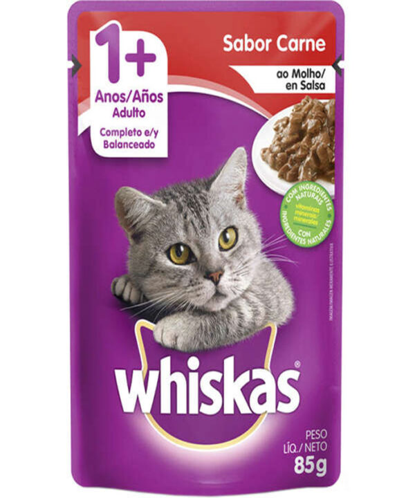 WHISKAS SACHE CARNE AO MOLHO ADULTO 85 GR