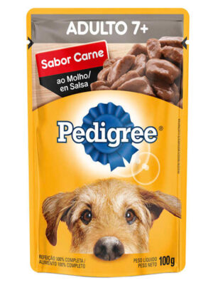 PEDIGREE SACHE ADULTO CARNE AO MOLHO +7 ANOS 100 GR