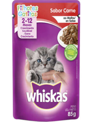 WHISKAS SACHE FILHOTE CARNE AO MOLHO 85 GR