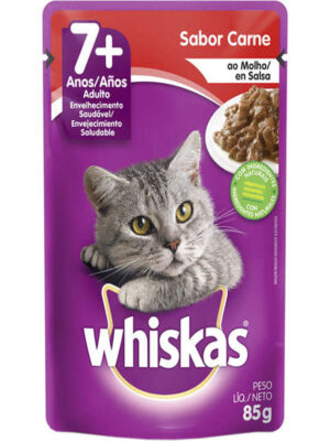 WHISKAS SACHE SENIOR CARNE AO MOLHO ADULTO 85 GR