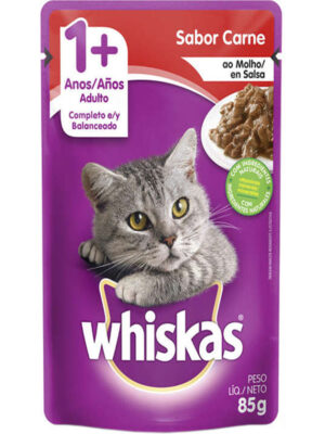 WHISKAS SACHE CARNE AO MOLHO ADULTO 85 GR