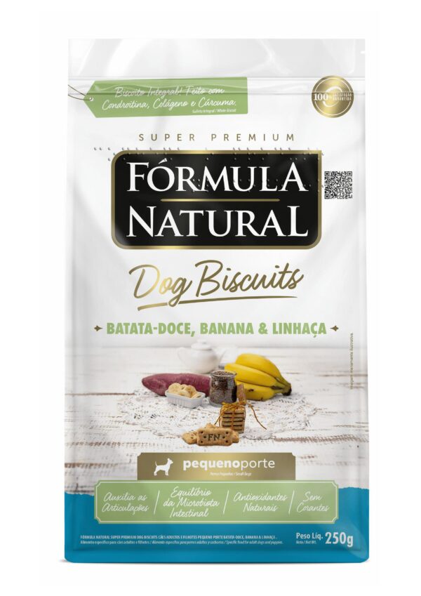 FORMULA NATURAL DOG BISCUITS BAT. DOCE,BANAN E LINH PP 250GR