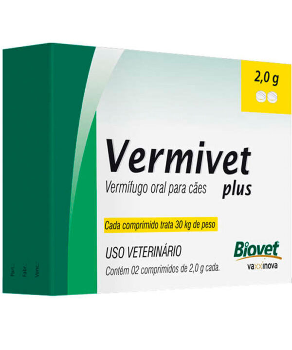 VERMIVET PLUS 30 KG 2 COMPRIMIDOS