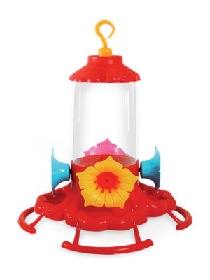 BEBEDOURO BEIJA FLOR 4 FLORES COM CHAPEU E PULEIRO