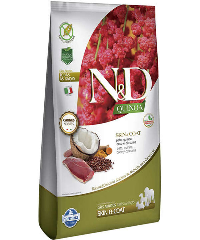 N&D QUINOA CANINE ADULT MINI PELE E PELO PATO 2,5 KG