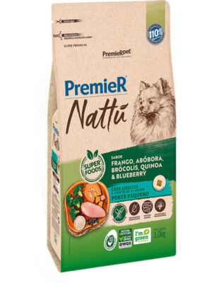 PREMIER NATTU CAES ADULT RAÇ PEQ ABOBORA 1 KG