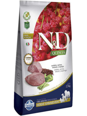 N&D QUINOA CANINE ADULT CONTROLE DE PESO CORDEIRO 2,5 KG