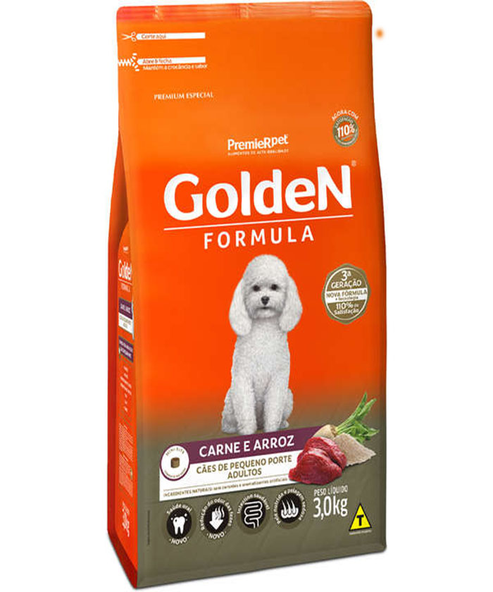 GOLDEN ADULTO MINI BITS CARNE E ARROZ 3 KG