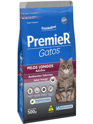 PREMIER GATOS ADULTOS PELOS LONGOS FRANGO 500 GR