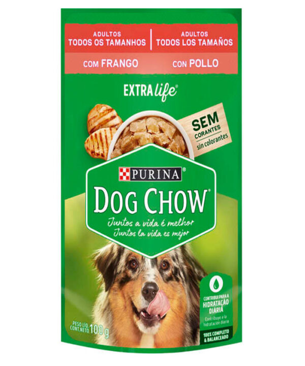 DOG CHOW SACHE ADULTO FRANGO E ARROZ 100 GR