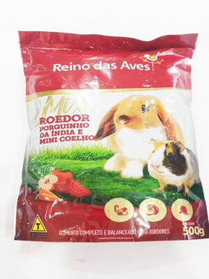 REINO DAS AVES PORQUINHO DA INDIA E MINI COELHO 500 GR