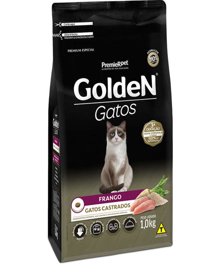 GOLDEN GATOS CASTRADOS FRANGO 1 KG