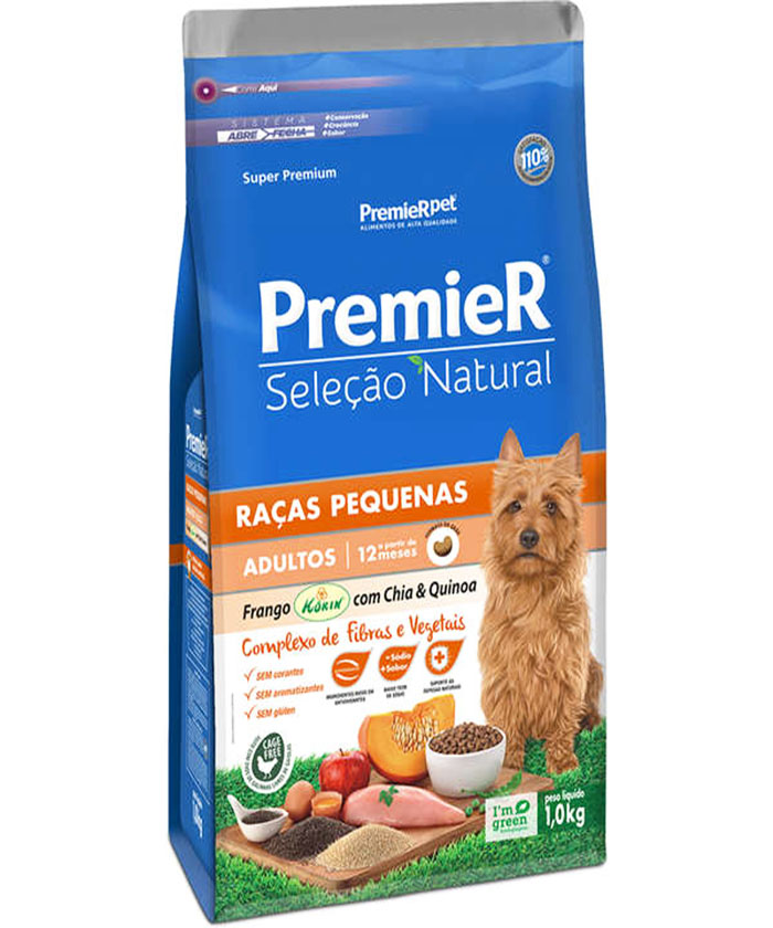PREMIER SELEÇAO NATURAL RAÇAS PEQUENAS CHIA & QUINOA 1 KG