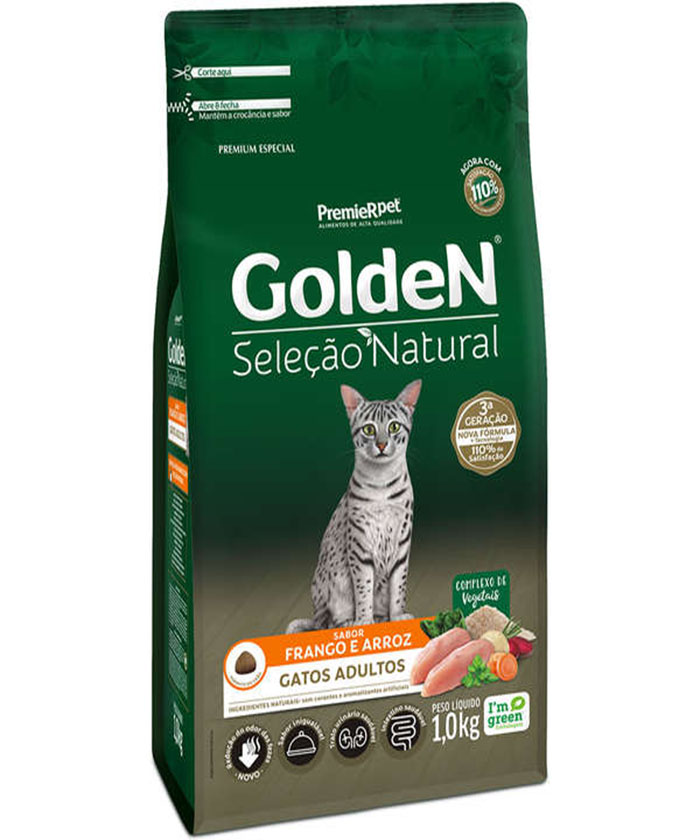 GOLDEN GATOS SELEÇÃO NATURAL ADULTO 1 KG