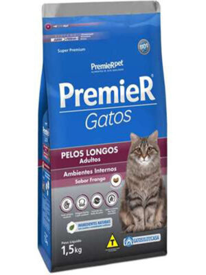PREMIER GATOS ADULTOS PELOS LONGOS FRANGO 1,5 KG