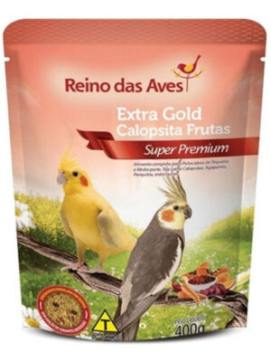 REINO DAS AVES EXTRA GOLD CALOPSITA FRUTAS 400 GR