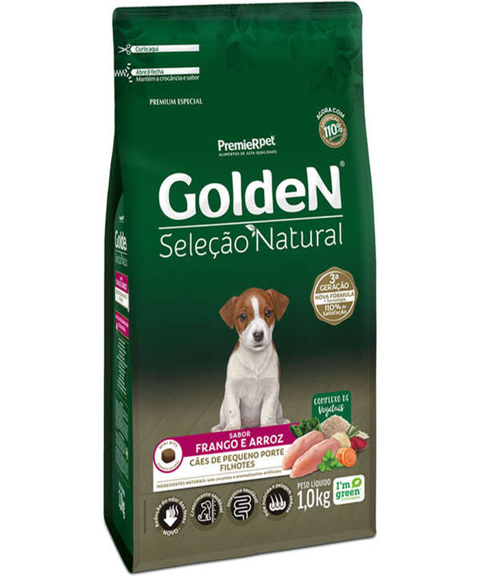 GOLDEN SELEÇÃO NATURAL CÃES FILHOTES MINI BITS 1 KG