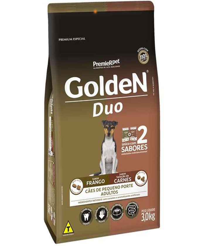 GOLDEN ADULTO MINI BITS DUO FRANGO E CARNE 3 KG