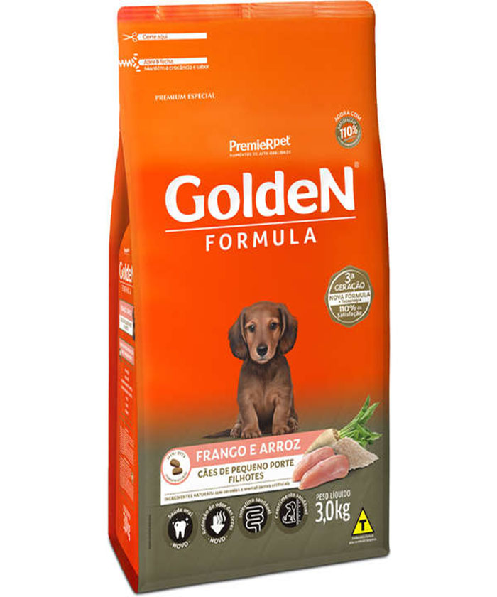 GOLDEN FILHOTE MINI BITS FRANGO E ARROZ 3 KG