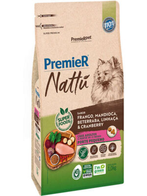 PREMIER NATTU CAES ADULT RAÇ PEQ MANDIOCA 1 KG