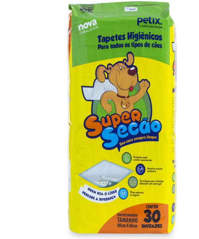 TAPETE HIGIENICO SUPER SECÃO COM 30 UNIDADES