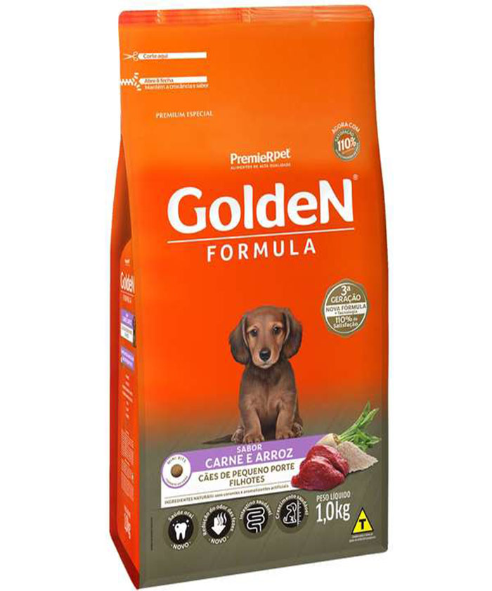 GOLDEN FILHOTE MINI BITS CARNE E ARROZ 1 KG
