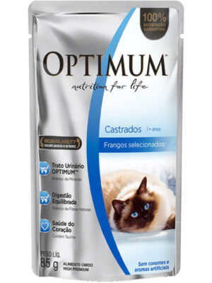 OPTIMUM GATO SACHE ADULTO DE FRANGO CASTRADOS 85G