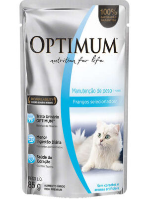 OPTIMUM GATO SACHE ADULTO MANUTENÇAO DE PESO FRANGO 85G