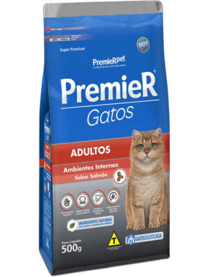 PREMIER GATOS ADULTO AMB.INTERN. SALMAO 500 GR