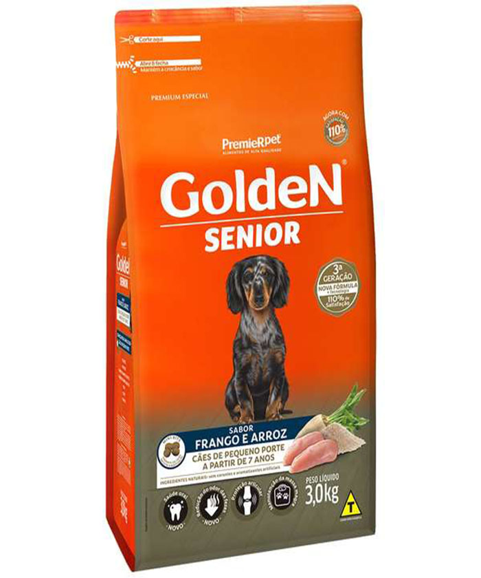 GOLDEN FORMULA SENIOR MINI BITS FRANGO E ARROZ 3 KG