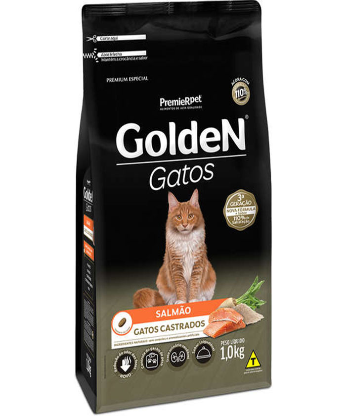 GOLDEN GATOS CASTRADOS SALMÃO 1 KG