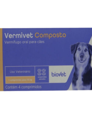 VERMIVET COMPOSTO COM 4 COMPRIMIDOS