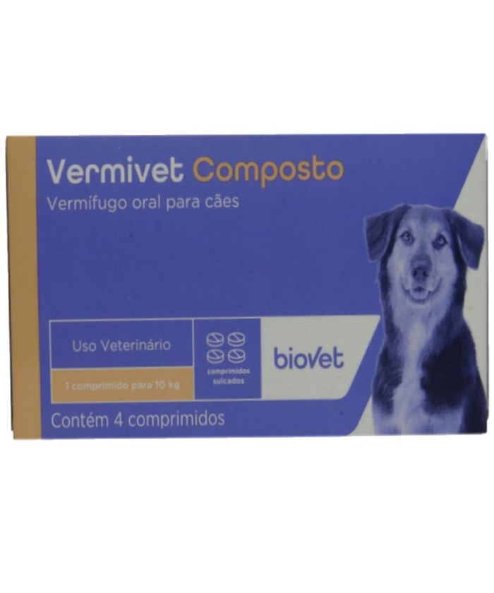 VERMIVET COMPOSTO COM 4 COMPRIMIDOS