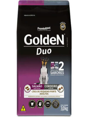 GOLDEN ADULTO MINI BITS DUO SALMÃO E CORDEIRO 3 KG