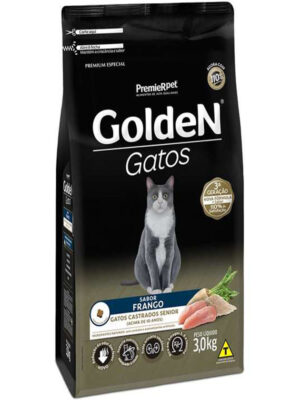 GOLDEN GATOS CASTRADOS FRANGO SENIOR 3 KG