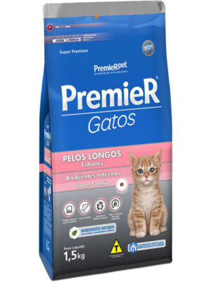 PREMIER GATOS FILHOTES PELOS LONGOS SALMÃO 1,5 KG