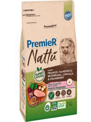 PREMIER NATTU CAES FILHOTES RAÇ PEQ MANDIOCA 2,5 KG
