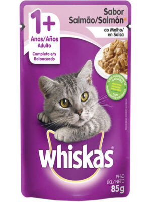 WHISKAS SACHE SALMÃO AO MOLHO 85 GR
