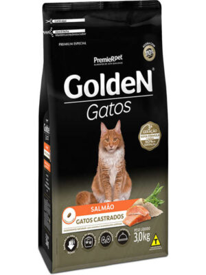 GOLDEN GATOS CASTRADOS SALMÃO 3 KG