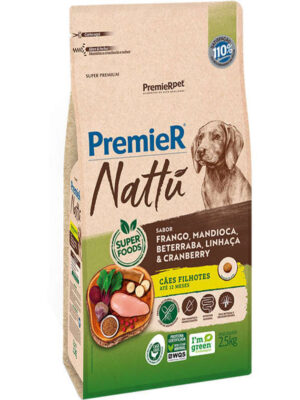 PREMIER NATTU CAES FILHOTES MANDIOCA 2,5 KG