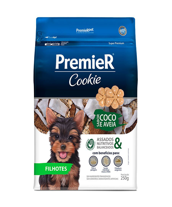 PREMIER COOKIE FILHOTE COCO E AVEIA 250 GR