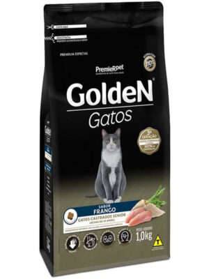GOLDEN GATOS CASTRADOS FRANGO SENIOR 1 KG
